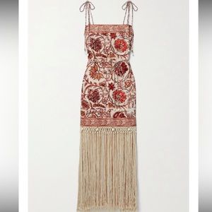 ZIMMERMANN Vitali Fringe Linen Dress Paisley